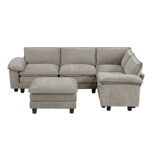 Homelegance - Warwick 2 Piece Modular Sectional with Ottoman in Dark Pewter - 8450PWT*53ACCR - GreatFurnitureDeal