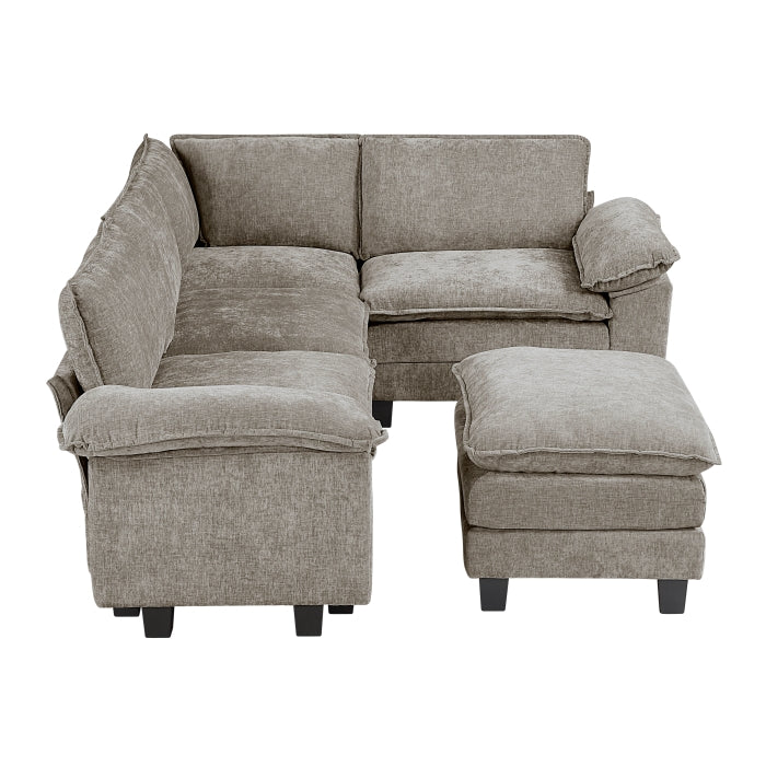Homelegance - Warwick 2 Piece Modular Sectional with Ottoman in Dark Pewter - 8450PWT*53ACCR - GreatFurnitureDeal