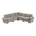 Homelegance - Dublin 5 Piece Modular Sectional in Dark Pewter - 8450PWT*54ACCR - GreatFurnitureDeal