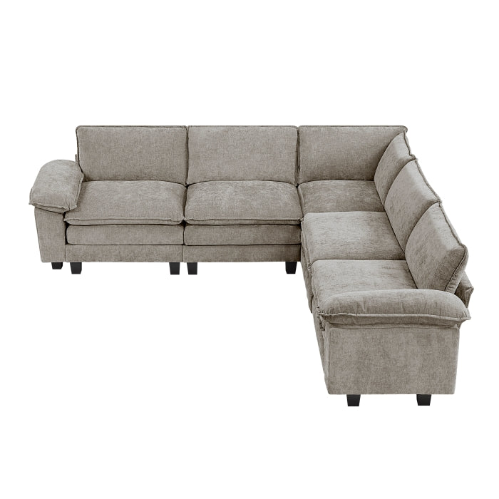 Homelegance - Dublin 5 Piece Modular Sectional in Dark Pewter - 8450PWT*54ACCR - GreatFurnitureDeal