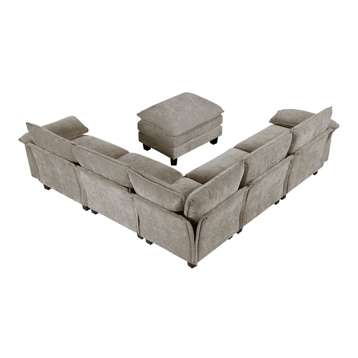 Homelegance - Dublin 6 Piece Modular Sectional with Ottoman in Dark Pewter - 8450PWT*64ACCROT - GreatFurnitureDeal