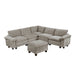 Homelegance - Dublin 6 Piece Modular Sectional with Ottoman in Dark Pewter - 8450PWT*64ACCROT - GreatFurnitureDeal