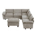 Homelegance - Dublin 6 Piece Modular Sectional with Ottoman in Dark Pewter - 8450PWT*64ACCROT - GreatFurnitureDeal