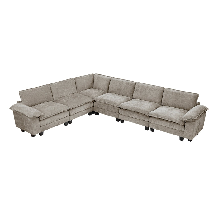 Homelegance - Dublin 6 Piece Modular Sectional in Dark Pewter - 8450PWT*65ACCR - GreatFurnitureDeal