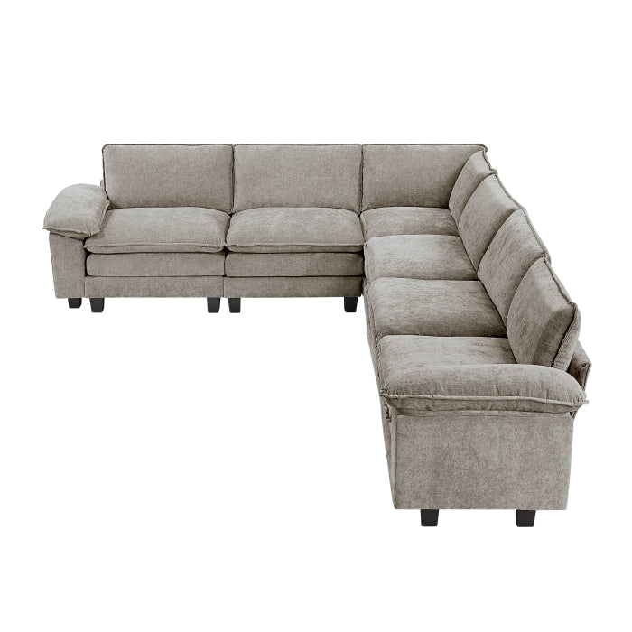 Homelegance - Dublin 6 Piece Modular Sectional in Dark Pewter - 8450PWT*65ACCR - GreatFurnitureDeal