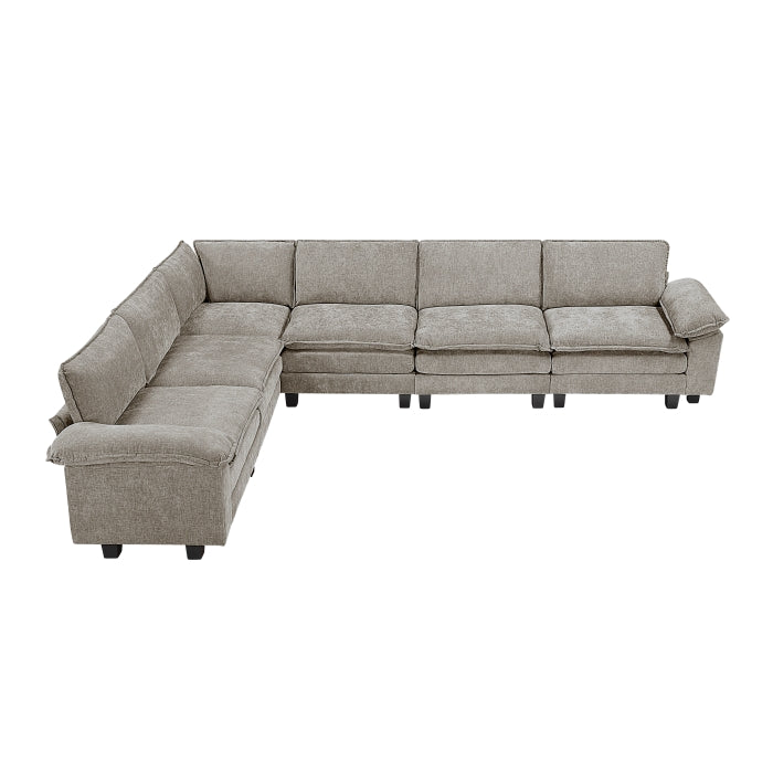 Homelegance - Dublin 6 Piece Modular Sectional in Dark Pewter - 8450PWT*65ACCR - GreatFurnitureDeal