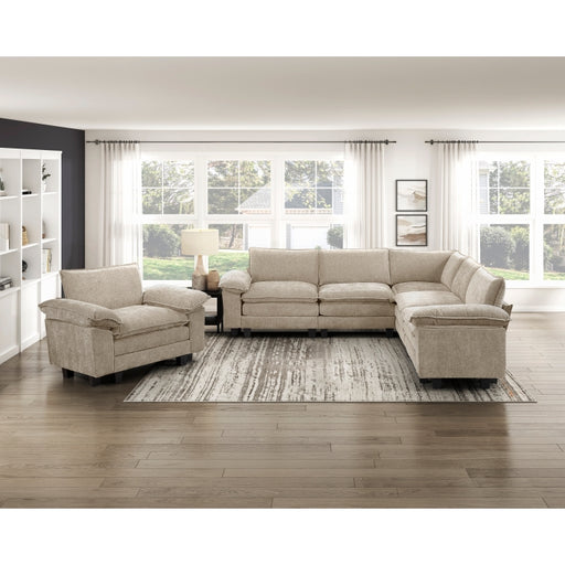 Homelegance - Dublin 5 Piece Modular Sectional in Taupe - 8450TPE*54ACCR - GreatFurnitureDeal