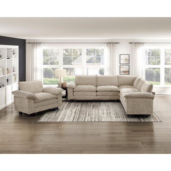 Homelegance - Dublin 5 Piece Modular Sectional in Taupe - 8450TPE*54ACCR - GreatFurnitureDeal
