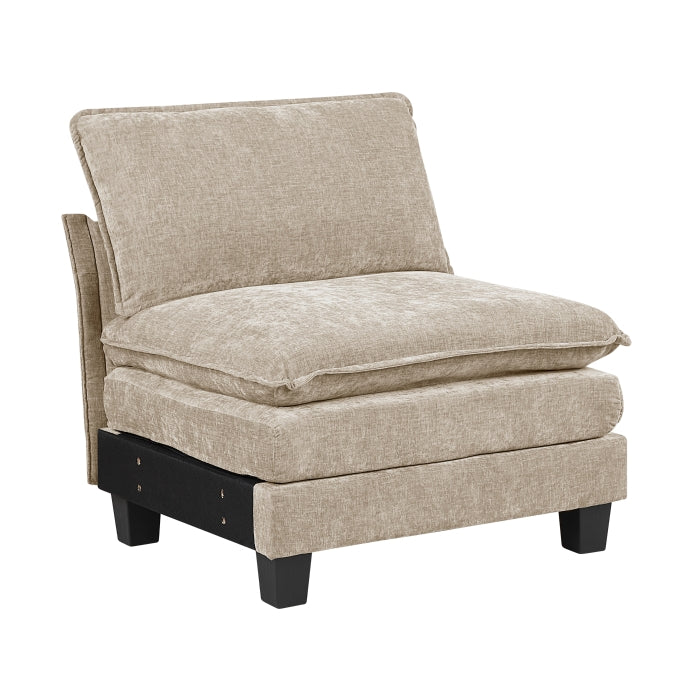 Homelegance - Dublin 5 Piece Modular Sectional with Ottoman in Taupe - 8450TPE*53AC2OT - GreatFurnitureDeal