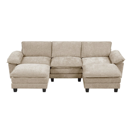 Homelegance - Dublin 5 Piece Modular Sectional with Ottoman in Taupe - 8450TPE*53AC2OT - GreatFurnitureDeal