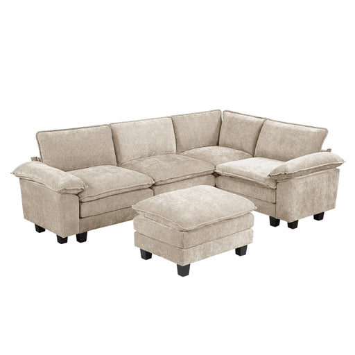 Homelegance - Dublin 5 Piece Modular Sectional with Ottoman in Taupe - 8450TPE*53ACCR - GreatFurnitureDeal
