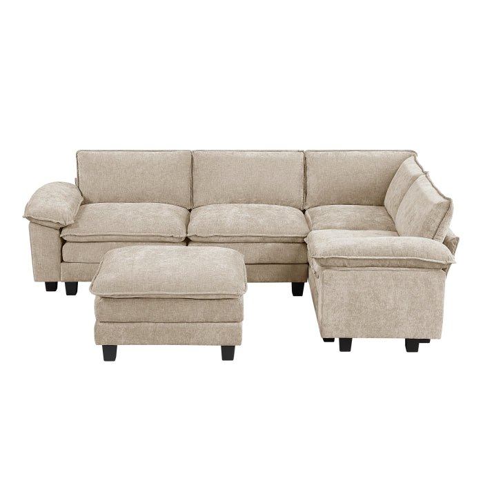 Homelegance - Dublin 5 Piece Modular Sectional with Ottoman in Taupe - 8450TPE*53ACCR - GreatFurnitureDeal