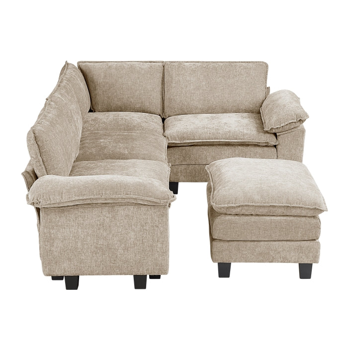 Homelegance - Dublin 5 Piece Modular Sectional with Ottoman in Taupe - 8450TPE*53ACCR - GreatFurnitureDeal