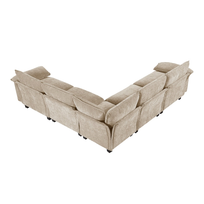 Homelegance - Dublin 5 Piece Modular Sectional in Taupe - 8450TPE*54ACCR - GreatFurnitureDeal