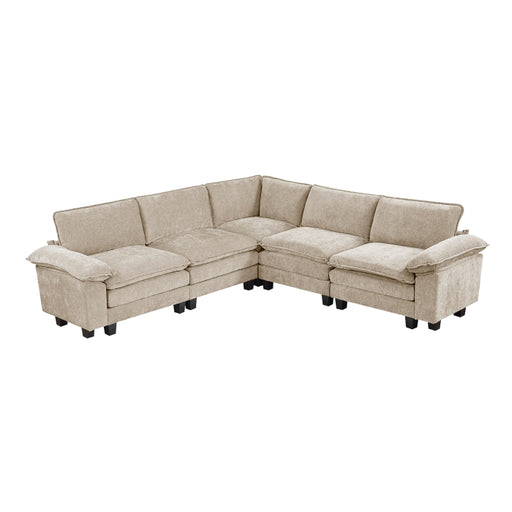 Homelegance - Dublin 5 Piece Modular Sectional in Taupe - 8450TPE*54ACCR - GreatFurnitureDeal