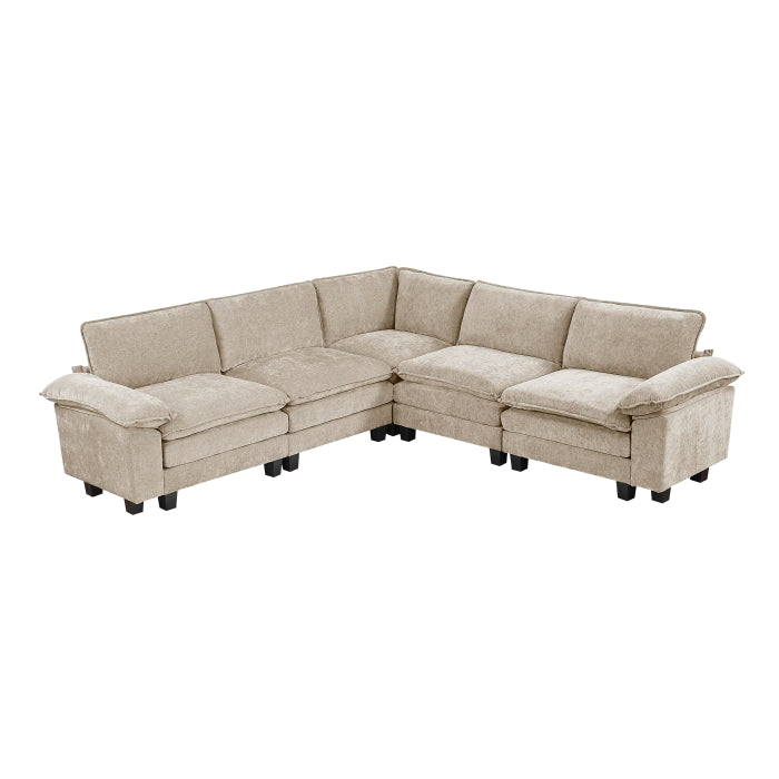 Homelegance - Dublin 5 Piece Modular Sectional in Taupe - 8450TPE*54ACCR - GreatFurnitureDeal