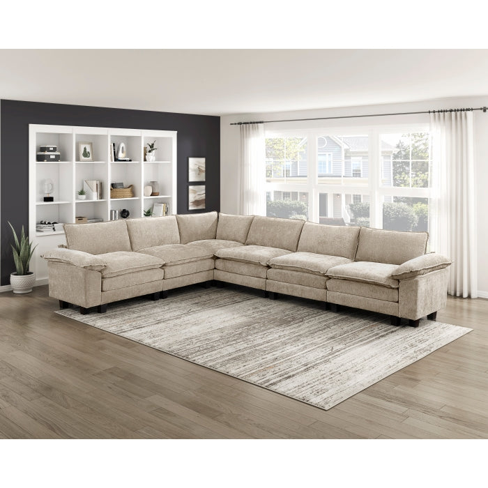 Homelegance - Dublin 6 Piece Modular Sectional in Taupe - 8450TPE*65ACCR - GreatFurnitureDeal