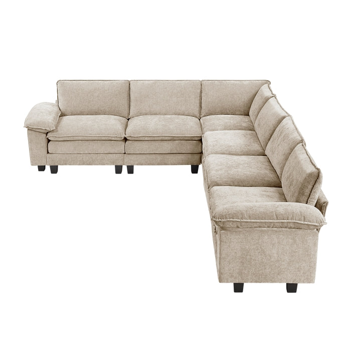 Homelegance - Dublin 6 Piece Modular Sectional in Taupe - 8450TPE*65ACCR - GreatFurnitureDeal