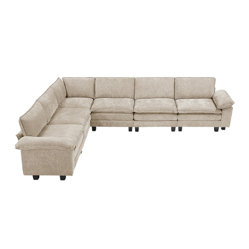 Homelegance - Dublin 6 Piece Modular Sectional in Taupe - 8450TPE*65ACCR - GreatFurnitureDeal