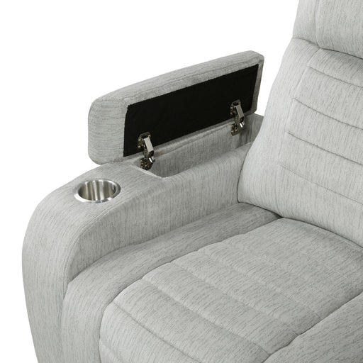Homelegance - Ronan Double Reclining Loveseat with Center Console in Light Gray - 8455GRY-2 - GreatFurnitureDeal
