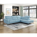 Homelegance - Giselle 2 Piece Sectional with Right Side Chaise in Blue - 8456BUE*22LRC - GreatFurnitureDeal