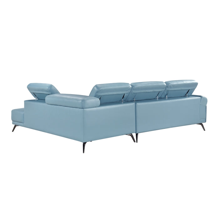 Homelegance - Giselle 2 Piece Sectional with Right Side Chaise in Blue - 8456BUE*22LRC - GreatFurnitureDeal