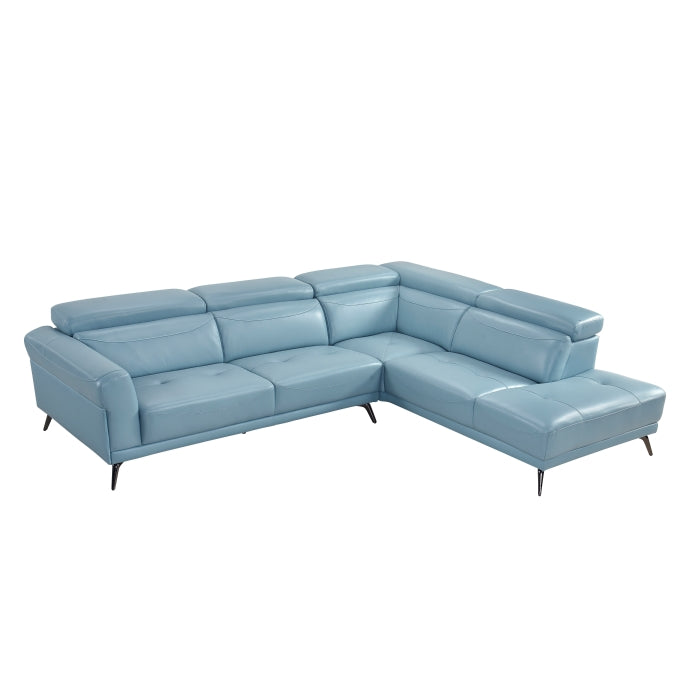 Homelegance - Giselle 2 Piece Sectional with Right Side Chaise in Blue - 8456BUE*22LRC - GreatFurnitureDeal