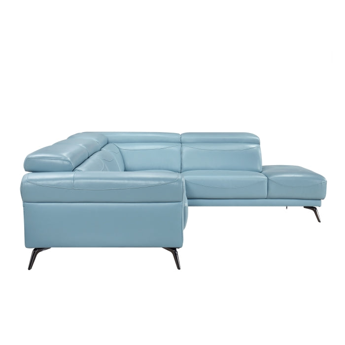 Homelegance - Giselle 2 Piece Sectional with Right Side Chaise in Blue - 8456BUE*22LRC - GreatFurnitureDeal