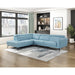 Homelegance - Giselle 2 Piece Sectional with Left Side Chaise in Blue - 8456BUE*2LC2R - GreatFurnitureDeal