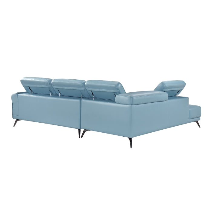 Homelegance - Giselle 2 Piece Sectional with Left Side Chaise in Blue - 8456BUE*2LC2R - GreatFurnitureDeal