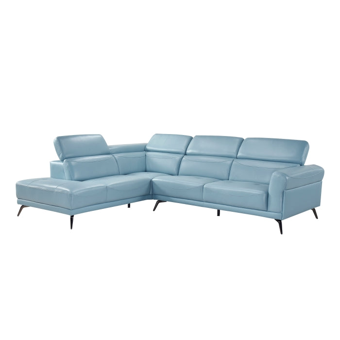 Homelegance - Giselle 2 Piece Sectional with Left Side Chaise in Blue - 8456BUE*2LC2R - GreatFurnitureDeal