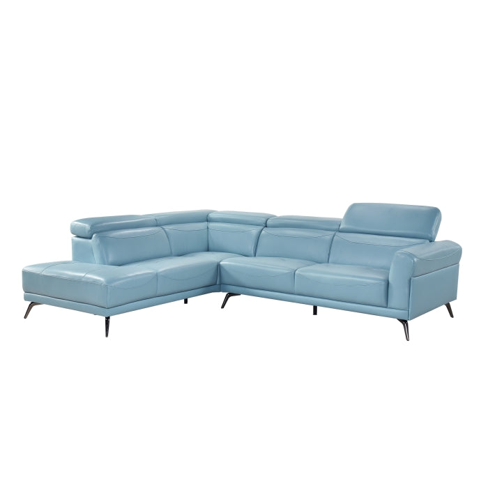 Homelegance - Giselle 2 Piece Sectional with Left Side Chaise in Blue - 8456BUE*2LC2R - GreatFurnitureDeal