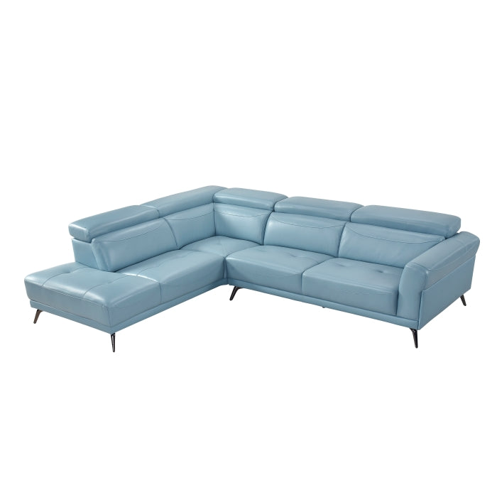 Homelegance - Giselle 2 Piece Sectional with Left Side Chaise in Blue - 8456BUE*2LC2R - GreatFurnitureDeal