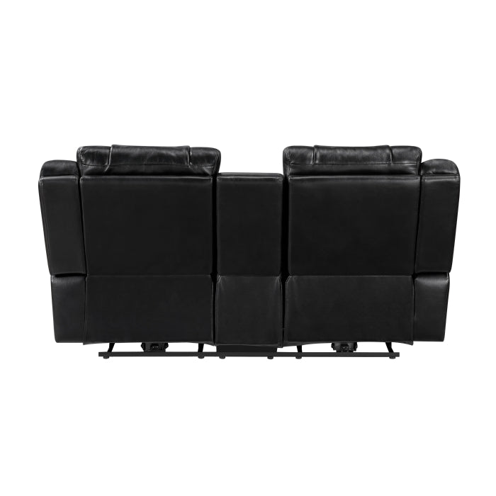 Homelegance - Huron 2 Piece Sofa Set in Black - 8457BLK*2PW - GreatFurnitureDeal