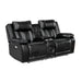 Homelegance - Huron 2 Piece Sofa Set in Black - 8457BLK*2PW - GreatFurnitureDeal