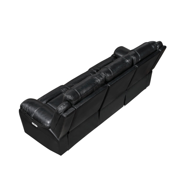 Homelegance - Huron 2 Piece Sofa Set in Black - 8457BLK*2PW - GreatFurnitureDeal