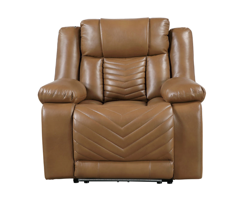 Homelegance - Huron 3 Piece Power Reclining Living Room Set with LED & Charging Ports in Brown - 8457BRW*3PW - GreatFurnitureDeal