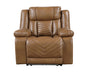 Homelegance - Huron 3 Piece Power Reclining Living Room Set with LED & Charging Ports in Brown - 8457BRW*3PW - GreatFurnitureDeal