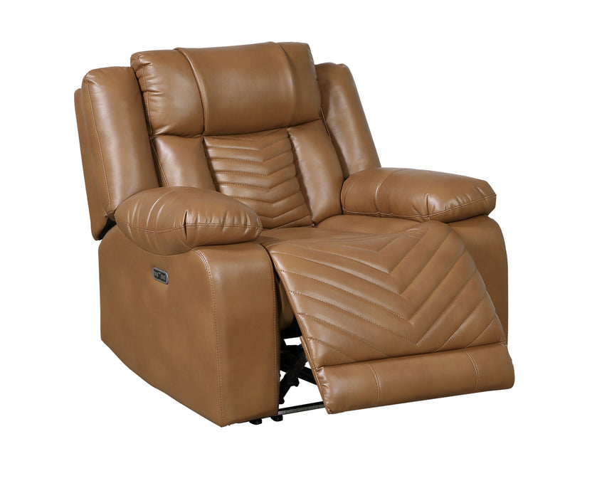 Homelegance - Huron 3 Piece Power Reclining Living Room Set with LED & Charging Ports in Brown - 8457BRW*3PW - GreatFurnitureDeal