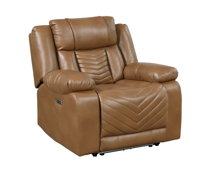 Homelegance - Huron 3 Piece Power Reclining Living Room Set with LED & Charging Ports in Brown - 8457BRW*3PW - GreatFurnitureDeal