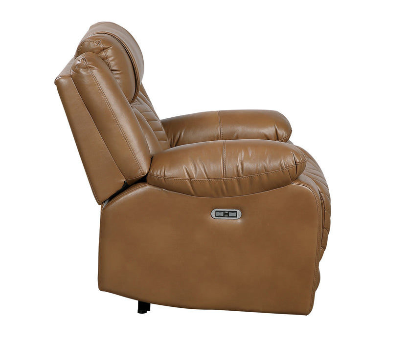 Homelegance - Huron 2 Piece Power Reclining Sofa Set with LED & Charging Ports in Brown - 8457BRW*2PW - GreatFurnitureDeal