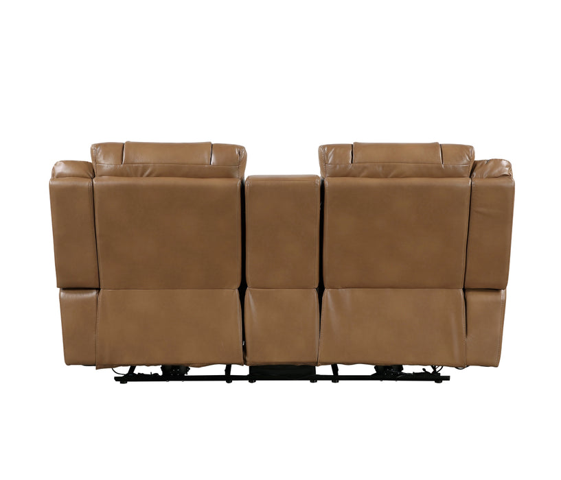 Homelegance - Huron 3 Piece Power Reclining Living Room Set with LED & Charging Ports in Brown - 8457BRW*3PW - GreatFurnitureDeal
