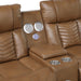 Homelegance - Huron 2 Piece Power Reclining Sofa Set with LED & Charging Ports in Brown - 8457BRW*2PW - GreatFurnitureDeal