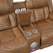 Homelegance - Huron 3 Piece Power Reclining Living Room Set with LED & Charging Ports in Brown - 8457BRW*3PW - GreatFurnitureDeal