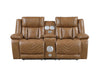Homelegance - Huron 3 Piece Power Reclining Living Room Set with LED & Charging Ports in Brown - 8457BRW*3PW - GreatFurnitureDeal
