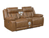 Homelegance - Huron 2 Piece Power Reclining Sofa Set with LED & Charging Ports in Brown - 8457BRW*2PW - GreatFurnitureDeal