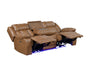 Homelegance - Huron 2 Piece Power Reclining Sofa Set with LED & Charging Ports in Brown - 8457BRW*2PW - GreatFurnitureDeal