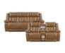 Homelegance - Huron 2 Piece Power Reclining Sofa Set with LED & Charging Ports in Brown - 8457BRW*2PW - GreatFurnitureDeal