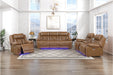 Homelegance - Huron 3 Piece Power Reclining Living Room Set with LED & Charging Ports in Brown - 8457BRW*3PW - GreatFurnitureDeal
