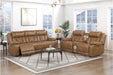 Homelegance - Huron 2 Piece Power Reclining Sofa Set with LED & Charging Ports in Brown - 8457BRW*2PW - GreatFurnitureDeal